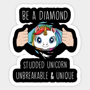 Cute Unicorn Horn Pretty Rainbow Colors Funny Quote Sticker